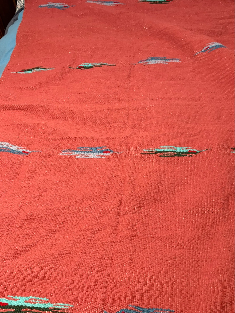 Handwoven Red Decorative Rug Throw
